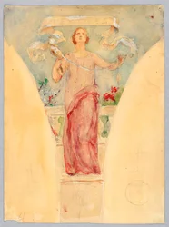 Personificatie van "Textiel," Studie voor de Koepel van het Fabrikantengebouw, Wereldtentoonstelling, Chicago, IL
