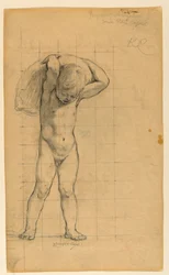 Studie voor "Handel," "De vooruitgang van de beschaving: De smederij, handel en onderwijs" State Capitol, Des Moines, IA