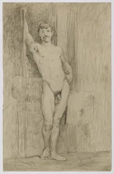 Zonder titel (Studie van staand mannelijk naakt)