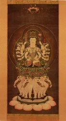 Fugen Enmei Bosatsu (Samantabhadra),
1743 (kleur en goud op zijde)