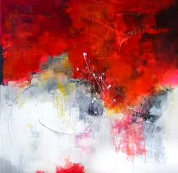 Dynamisch rood-wit abstract