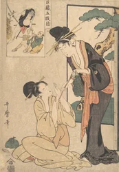 Een Vrouw die een Zakje Snoepjes van Haar Moeder Grijpt