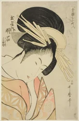 Akashi van de Tamaya, uit de serie Zeven Komachis van Yoshiwara (Seiro nana Komachi)