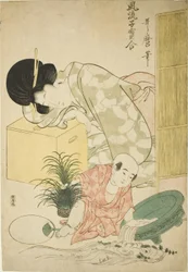 Goudvis, uit de serie "Elegante vergelijking van kleine schatten (Furyu kodakara awase)"