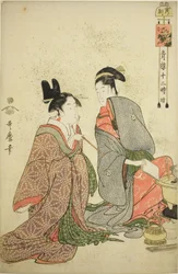Uur van de Tijger (Tora no koku), uit de serie "Twaalf Uren in Yoshiwara (Seiro juni toki tsuzuki)"