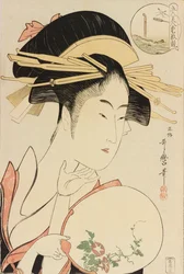Kisegawa van de Matsubaya, uit de serie Vergelijking van de charmes van vijf schoonheden, ca. 1795