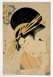 Portret van de courtisane Hanaogi van het Ogiya-huis
