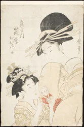 Shinohara van de Tsuruya, kamuro Wakaba en Chieda