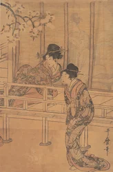 De Dame van Rokujo wordt Bezocht door de Prinses Aoi