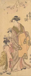 De Oiran Kasugano van Ogiya in parade, ca. 1788