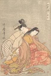 De dichter Ariwara no Narihira en Ono no Komachi, ca. 1798