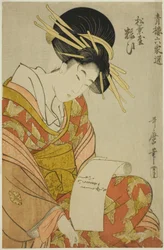 Yosooi van de Matsubaya, uit de serie Selecties uit Zes Huizen in Yoshiwara (Seiro rokkasen) (Matsubaya Yosooi)