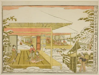 Act IX (Kudanme), uit de serie "Perspectiefbeelden van het pakhuis van loyale vazallen (Uki-e kanadehon Chushingura)"