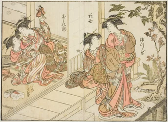 Courtisanes van Maruebiya, uit het boek "Spiegel van Mooie Vrouwen van de Plezierkwartieren (Seiro bijin awase sugata kagami)," deel 2