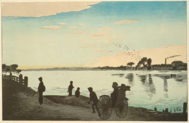 Ishihara-brug gezien vanaf de oevers van de Sumida-rivier