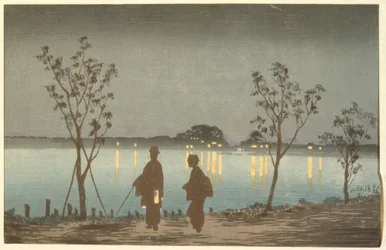 Nacht op de Sumida-rivier