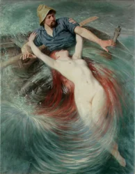 Een Visser Verzwolgen door een Sirene