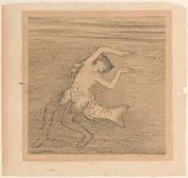 Beeldje van een van de Rijndochters voor Het Rijngoud door Richard Wagner, ca. 1913