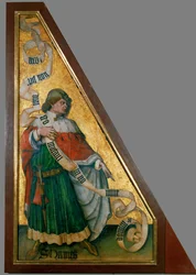 Sint Hermas van Philippopolis, bisschop (olieverf op hout)