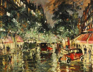 Regenachtige nacht in Parijs, jaren 1930