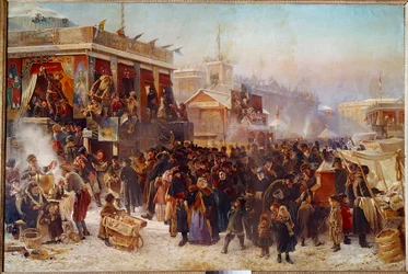 Balladins op Admiraut Square in St. Petersburg Straattheater Show