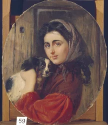Meisje met kleine hond
