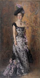 De elegante met orchideeën, 1900