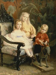 Portret van de Kinderen van de Stasovs, Begin 1870s