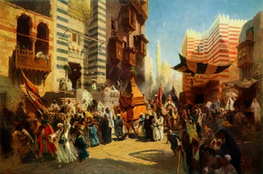 Terugkeer van het Heilige Tapijt van Mekka naar Caïro, 1876