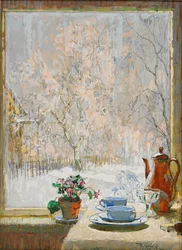 Door het raam in de winter, 1945