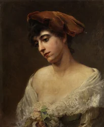 Konstantin Makovsky Portret van een jonge vrouw