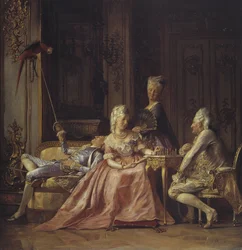 Scène van het hof van Christian VII