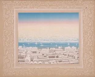 Luchtfoto van Londen met decoratieve rand