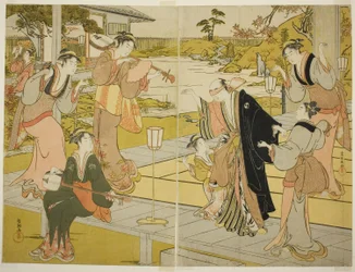 Oboshi Yuranosuke in het Ichiriki Theehuis, uit scène VII in het Pakhuis van Loyale Retainers