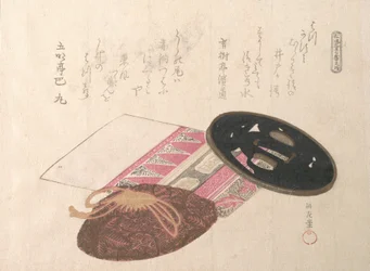 Tsuba zwaardbeschermer en tassen, 19e eeuw