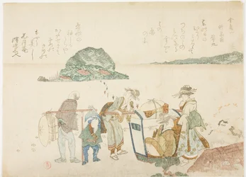 Bezoekers van Enoshima, uit het album "Bergen van de vier kwarten (Yomo no yama)"