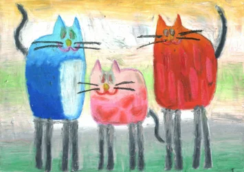 Kleurrijk kattentrio