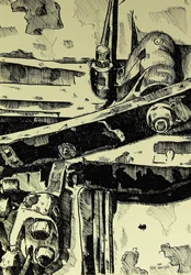 Donkere industriële constructie