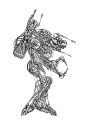 Futuristische robotkrijger