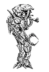 Futuristische robotkrijger