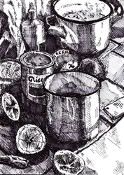 Keukenvoorbereidingen Ink