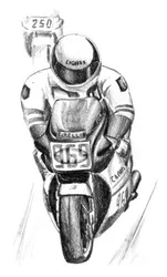 Schets van een motorrace