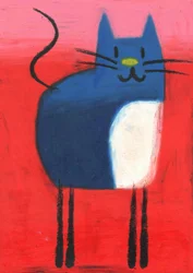 Speelse blauwe kat