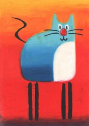 Speelse blauwe kat