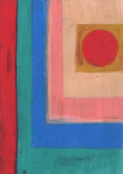 Compositie met rode cirkel