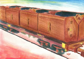 Illustratie van een rustieke trein