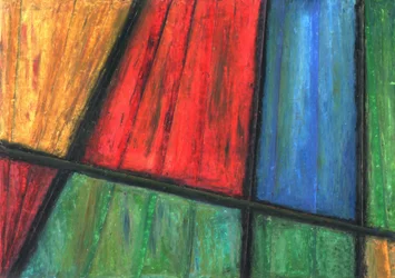 Levendig geometrisch glas-in-lood