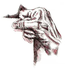 Vermoeide hand en boek