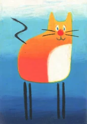 Grappige oranje kat