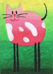 Grappige roze kat